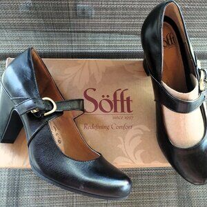 Sofft Shoe Miranda Leather Heels in Black Size 8